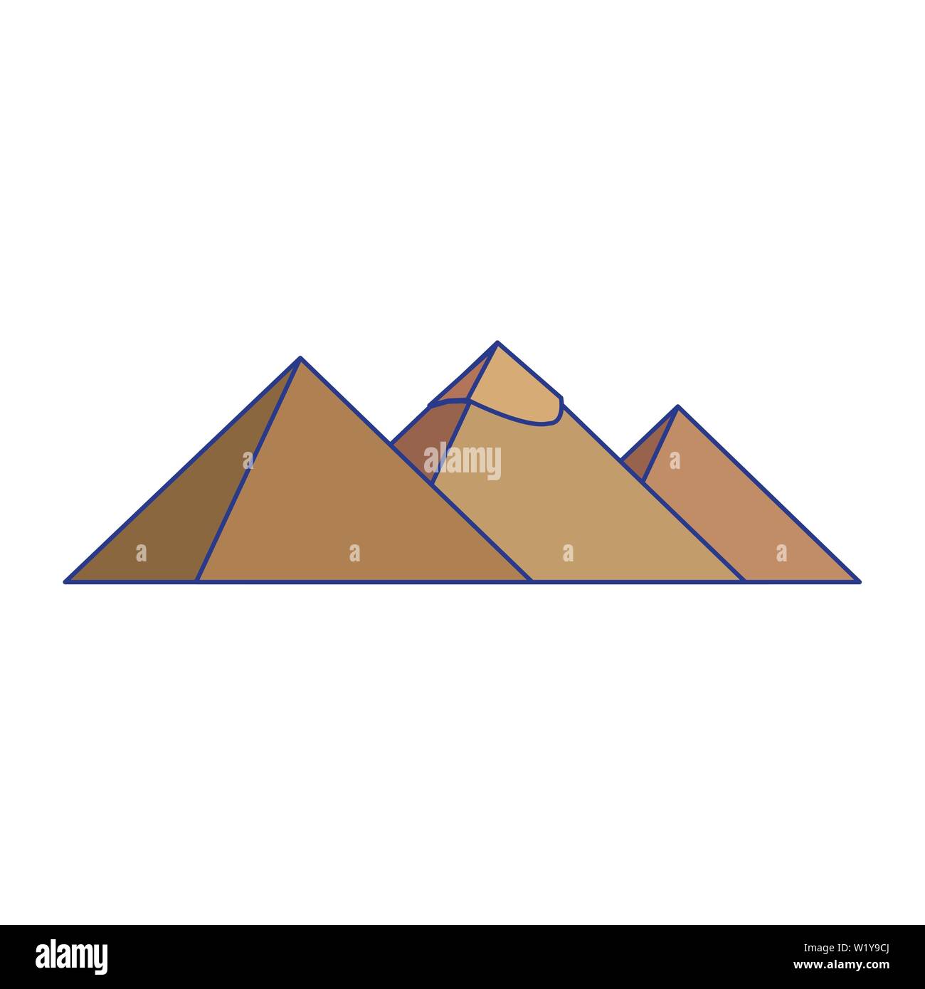 Ägypten Pyramiden Denkmäler isoliert Vector Illustration Stock Vektor