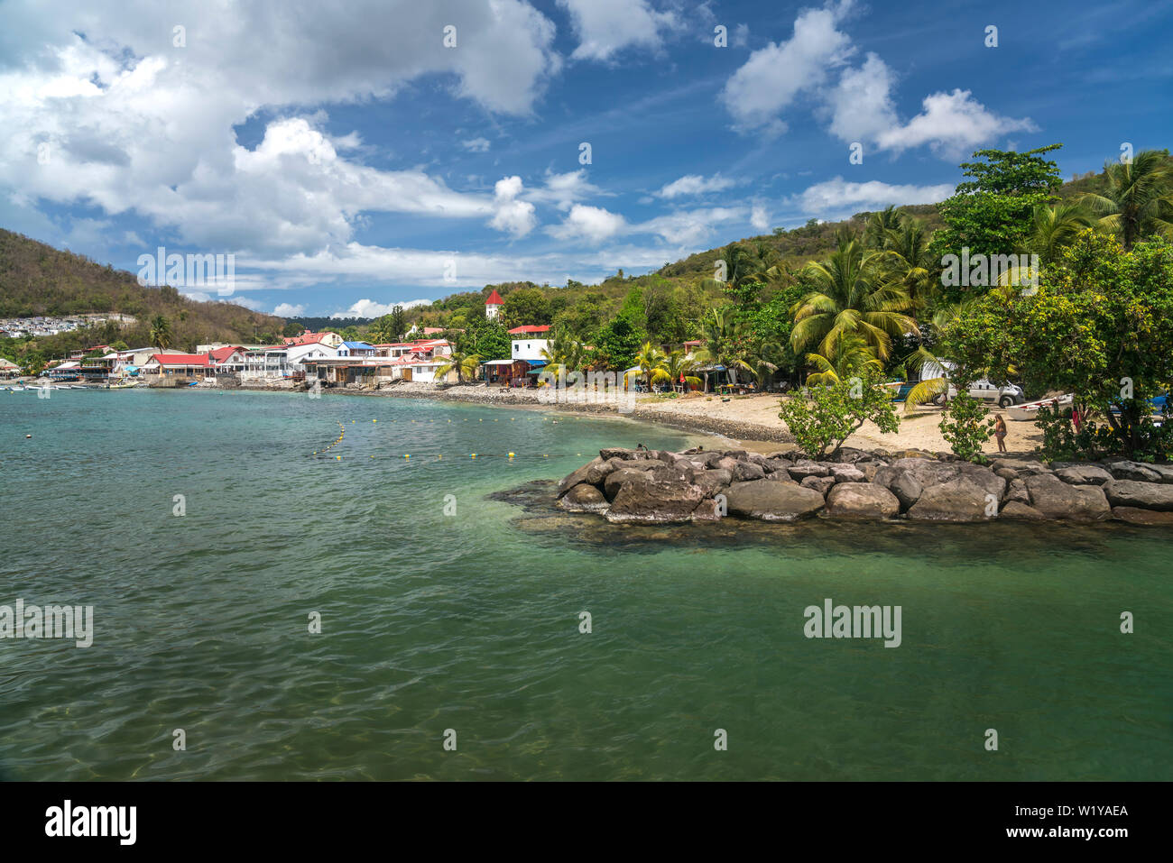 Das Dorf im Norden von Basse-Terre Deshaies, Guadeloupe, Frankreich | Deshaies Dorf im Norden von Basse-Terre, Guadeloupe, Frankreich Stockfoto