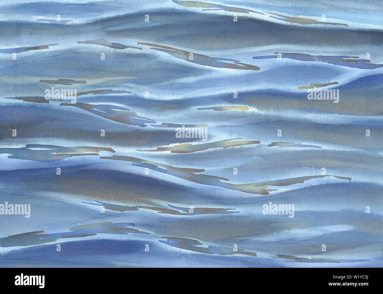 Schatten mit transparenten Wellen Aquarell Hintergrund. Zusammenfassung Hintergrund Stockfoto