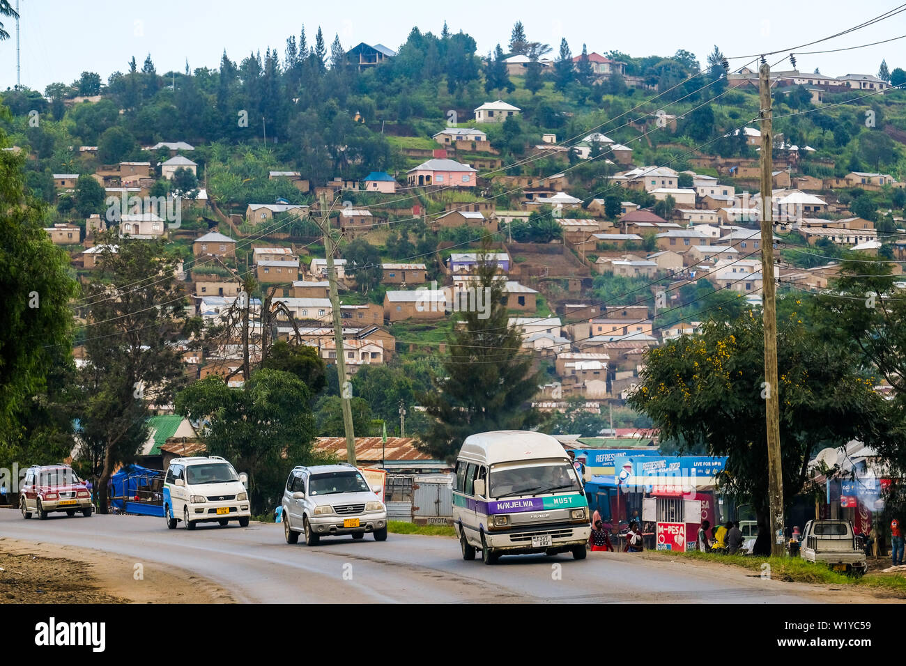 Vorort der Stadt Mbeya, Tansania, Afrika Stockfoto