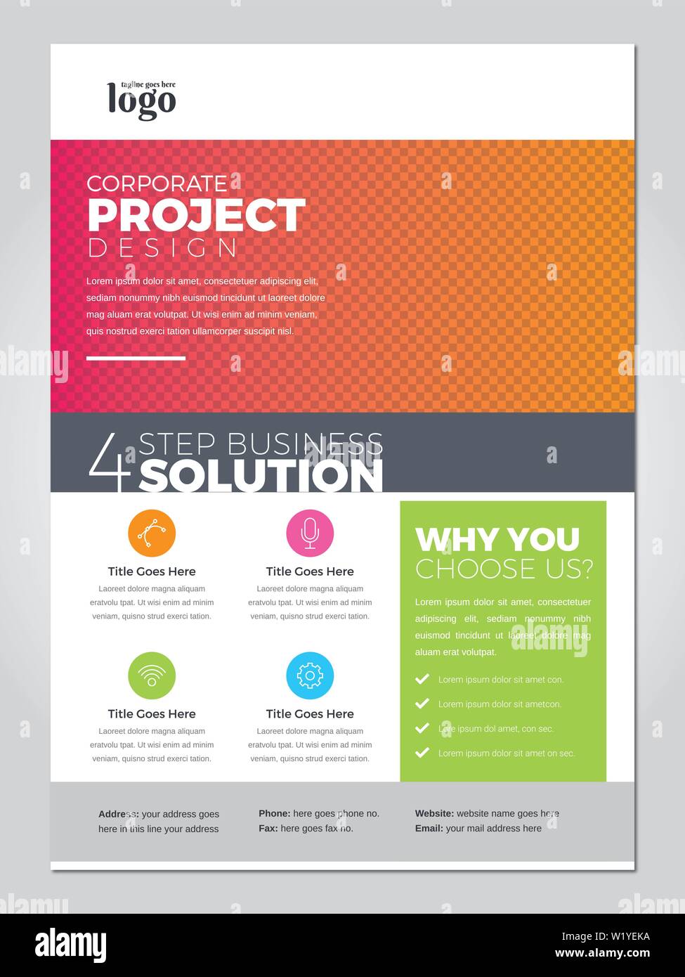 Bunte Business Flyer Vorlage Stock Vektor