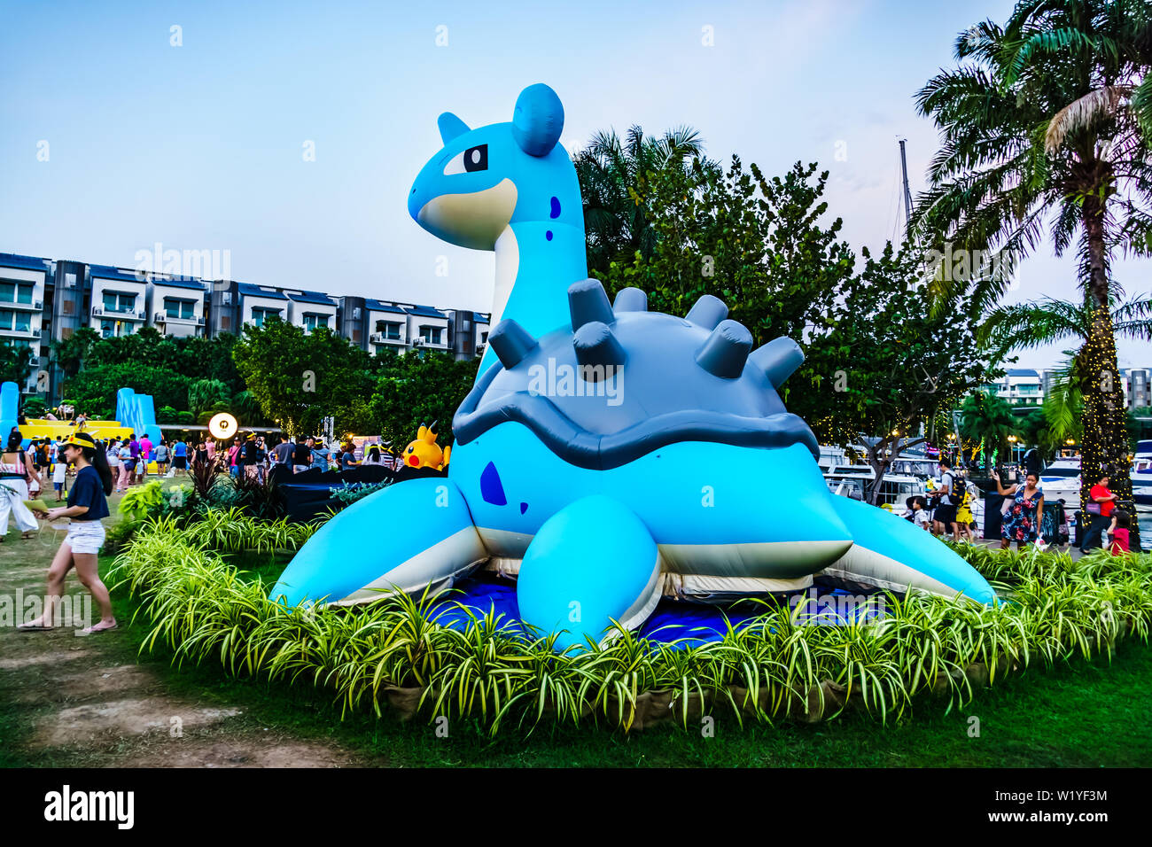 Singapur - May 30, 2019: Singapurs größte Pokémon Karneval am Sentosa Cove. Stockfoto