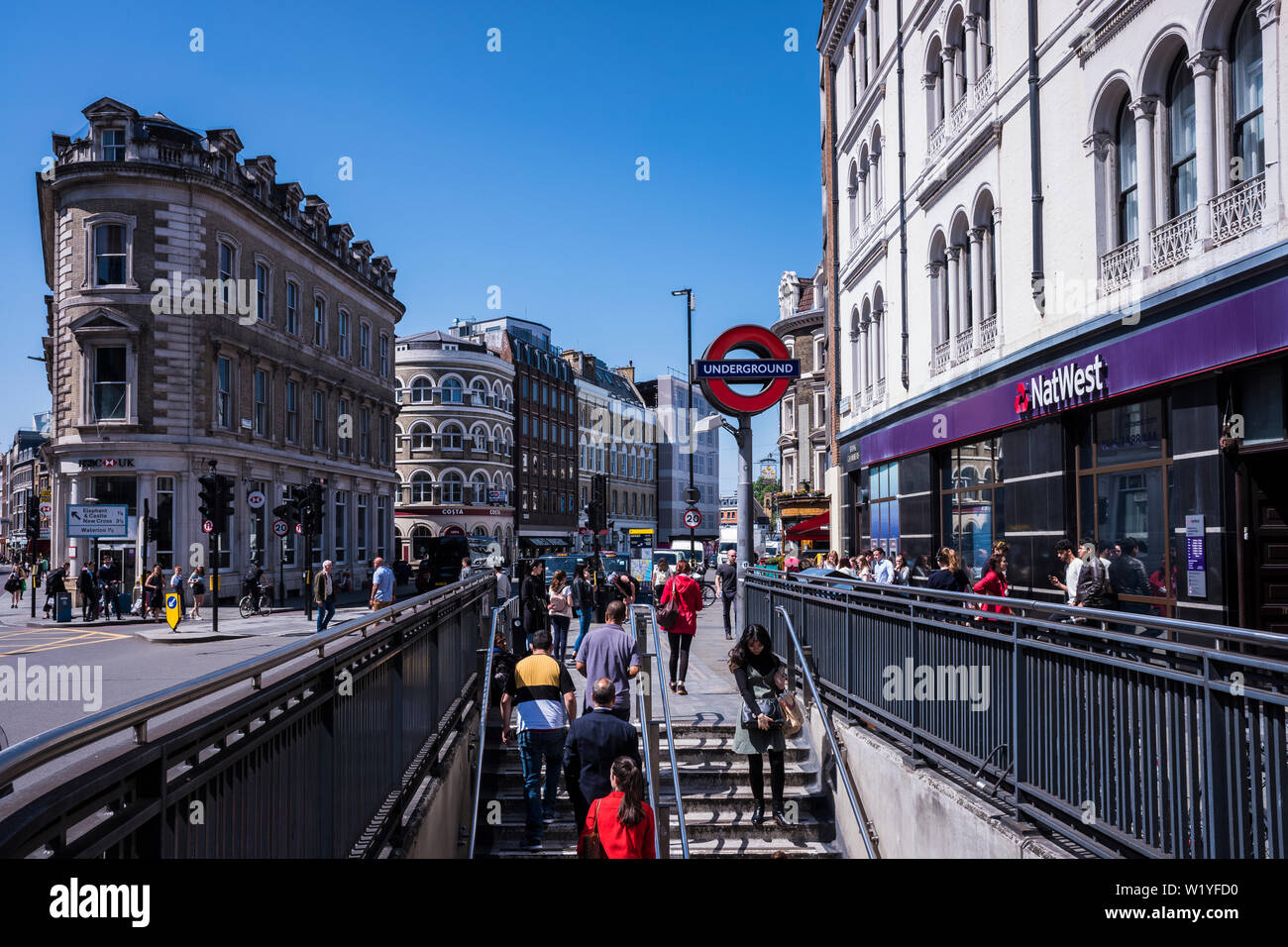 London Bridge U-Bahnstation Eingang, Borough High Street, Borough von Southwark, London, England, Großbritannien Stockfoto