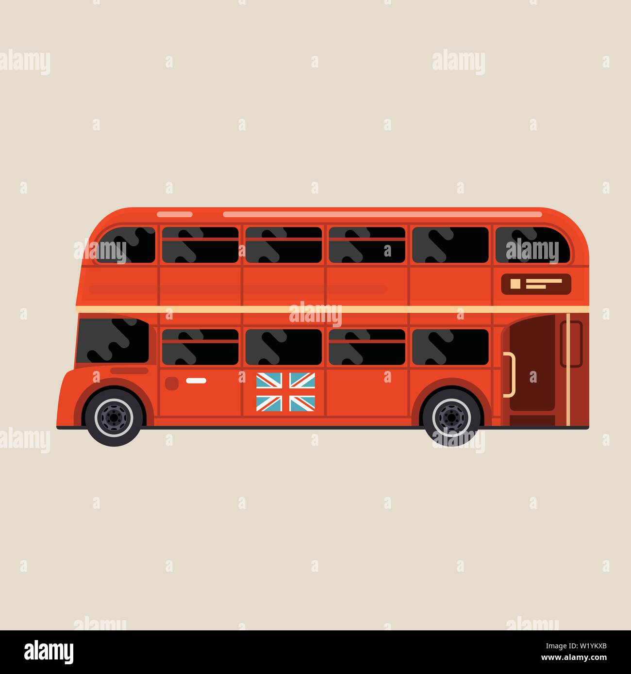 London red Bus - doppeldeckerbus Seitenansicht, Symbol der London Stock Vektor