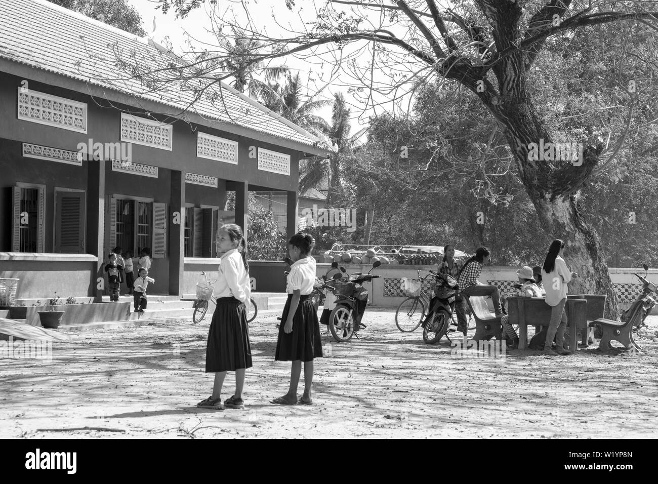 Ländliche Dorf Schule in Siem Riep, Kambodscha Stockfoto
