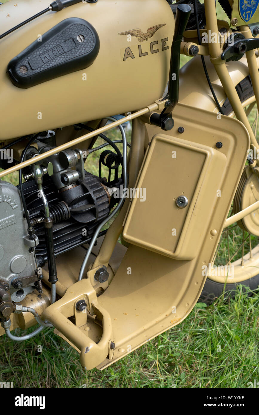 1945 Motoguzzi Alce Motorrad, 500cc. Stockfoto