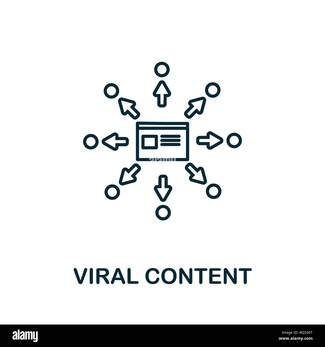 Symbol für den Umriss viraler Inhalte. Thin Line Concept Element aus der Sammlung von Content Icons. Symbol für kreative virale Inhalte für mobile Apps und die Nutzung im Internet Stock Vektor