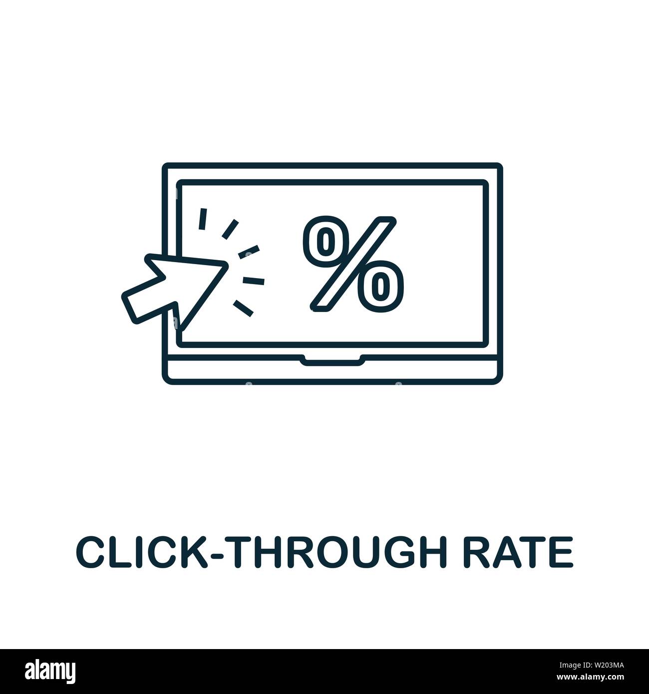 Gliederungssymbol für die Klickrate. Thin Line Concept Element aus der  Sammlung von Content Icons. Symbol für die kreative Klickrate für mobile  Apps und das Internet Stock-Vektorgrafik - Alamy