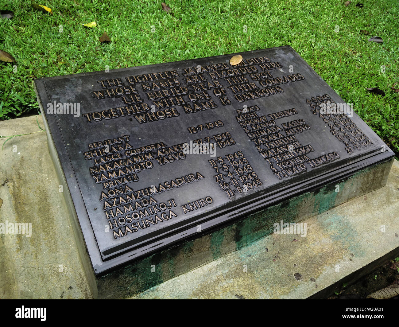 Die Gräber der japanischen Soldaten in Commonwealth War Cemetery 2. Weltkrieg, Chittagong, Bangladesch Stockfoto