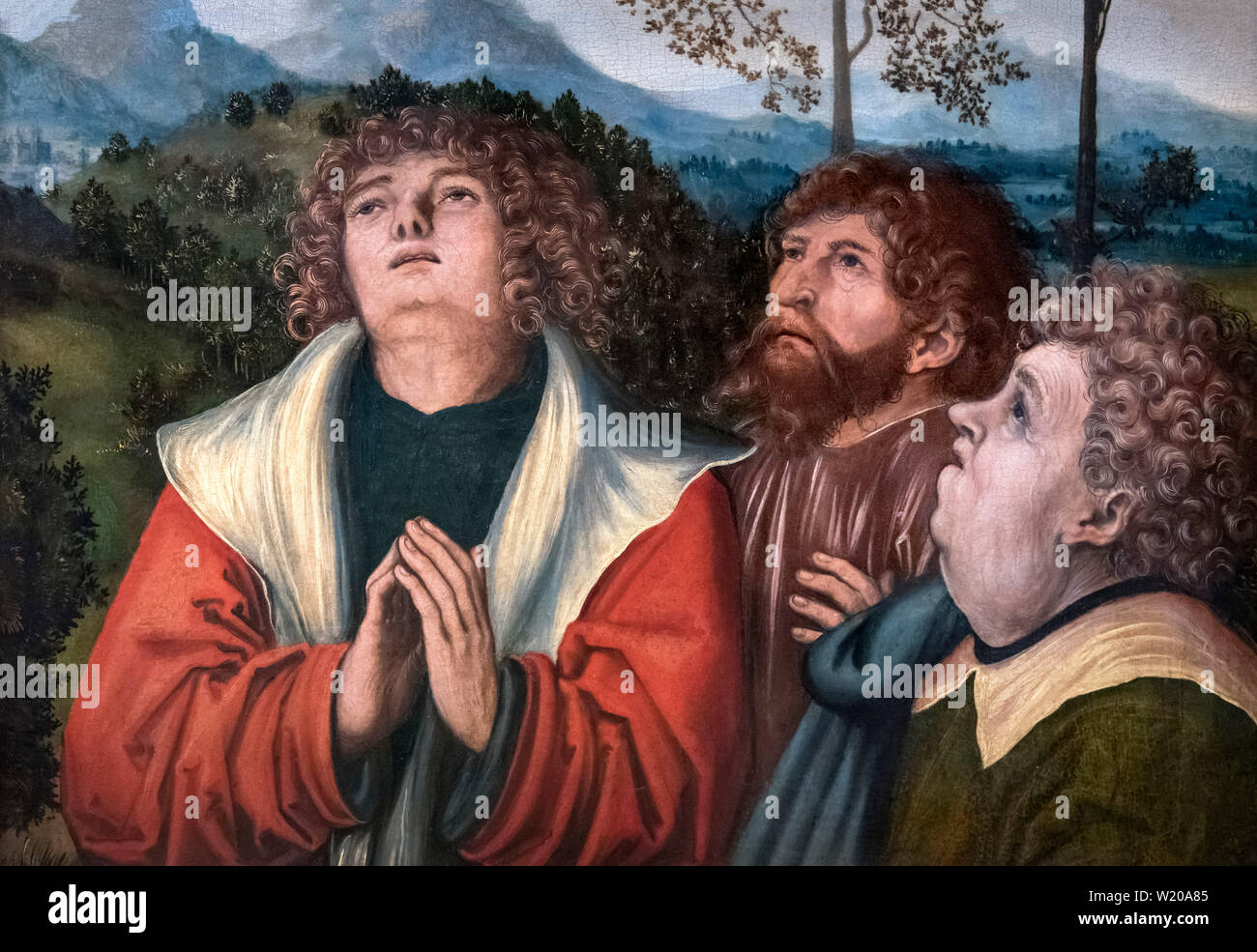 Die drei Apostel (ein Fragment eines größeren Arbeiten), zugeschrieben, Lucas Cranach der Ältere (1472-1553), Öl auf Holz, c. 1515-20 Stockfoto