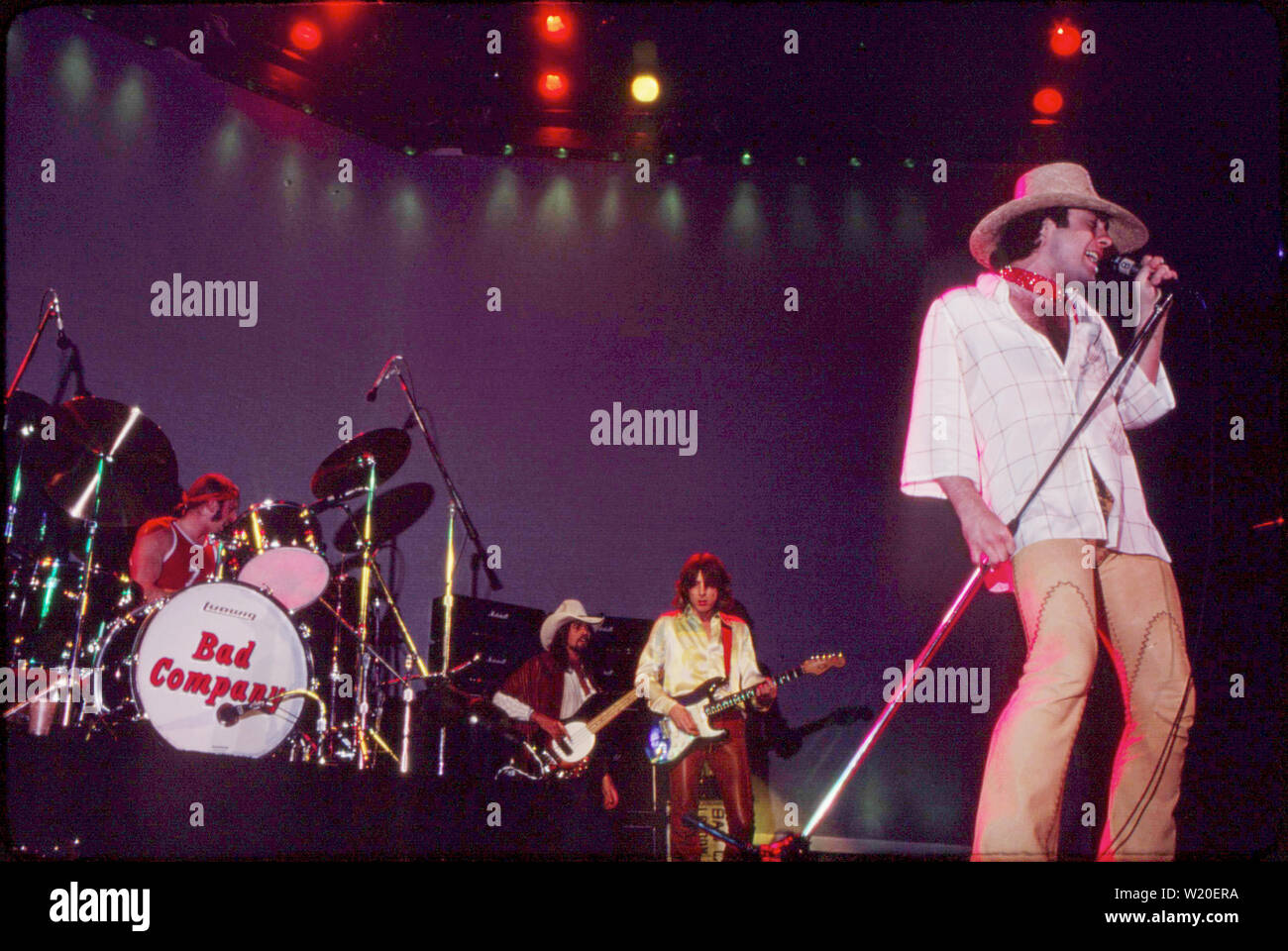 LOS ANGELES, Ca - 21. Mai: Bad Company in concert Circa 1970 in Los Angeles, Kalifornien. Stockfoto