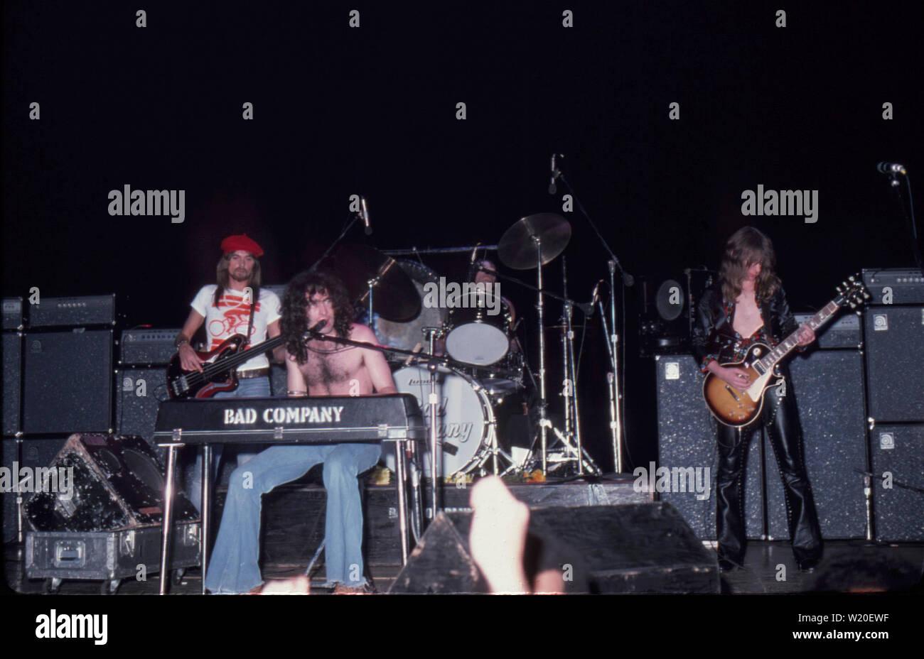 LOS ANGELES, Ca - 21. Mai: Bad Company in concert Circa 1970 in Los Angeles, Kalifornien. Stockfoto