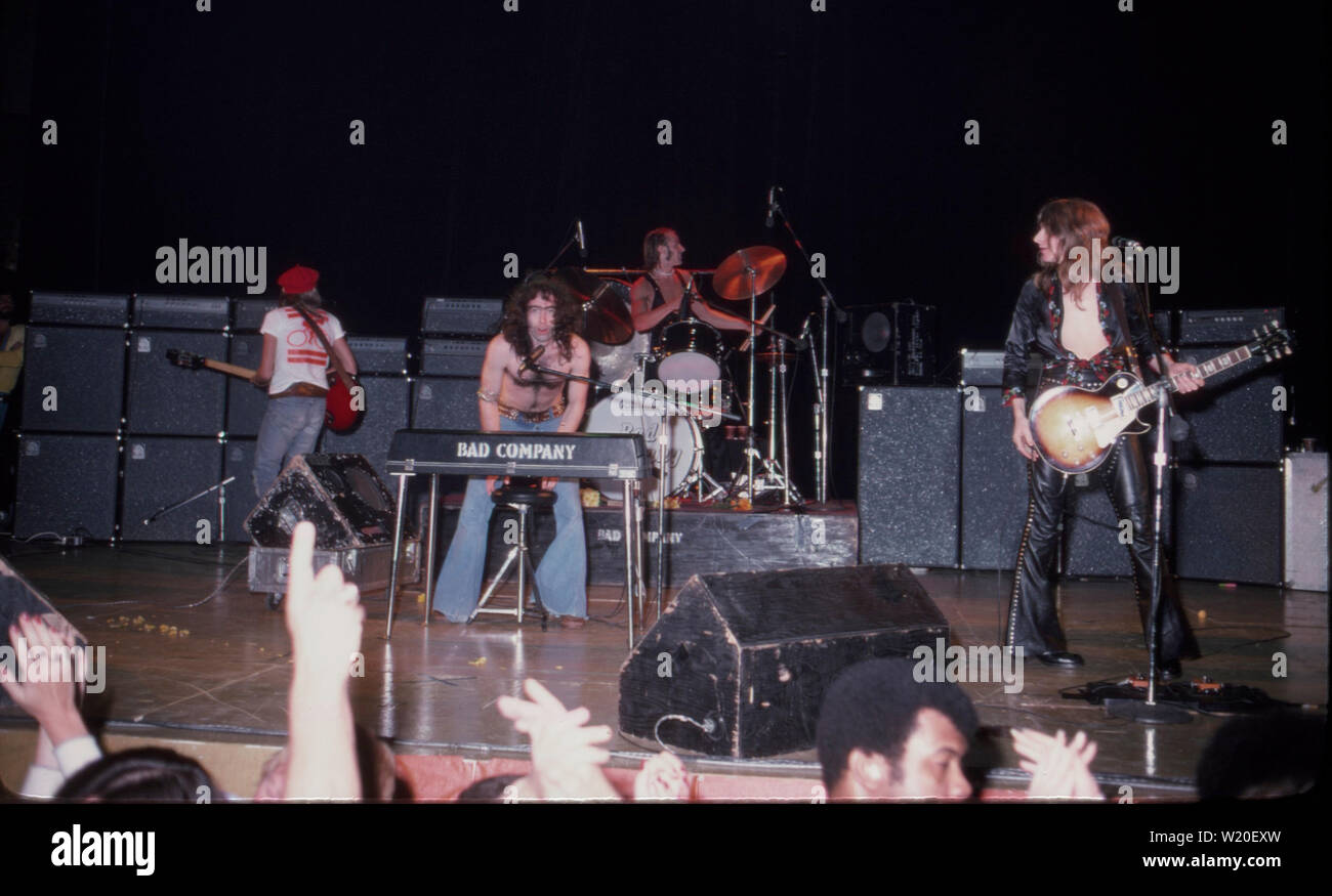 LOS ANGELES, Ca - 21. Mai: Bad Company in concert Circa 1970 in Los Angeles, Kalifornien. Stockfoto