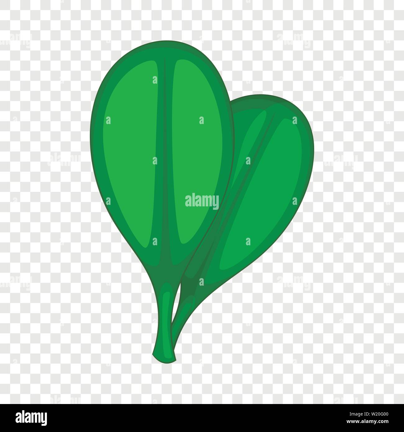 Grüne runde Blätter Symbol, Cartoon Stil Stock Vektor