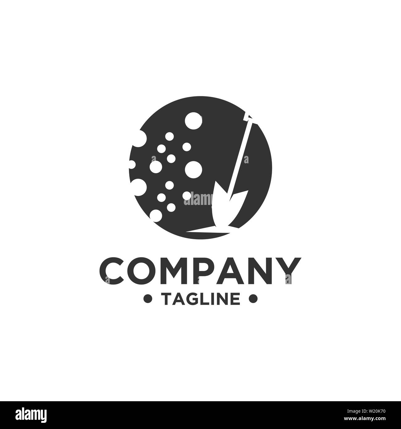 Spaten Logo Design oder Schaufel Symbol Stockfoto