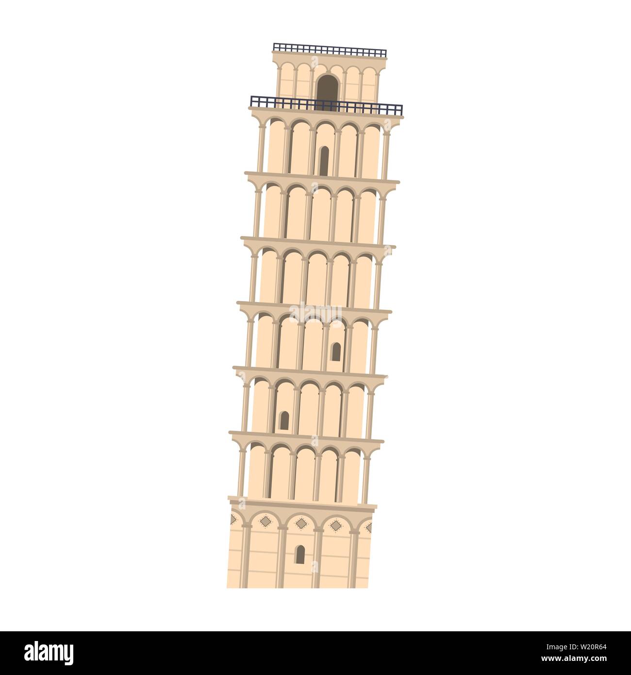 Pisa Tower Italien Denkmal isolierte Symbol Vektor illustration Stock Vektor