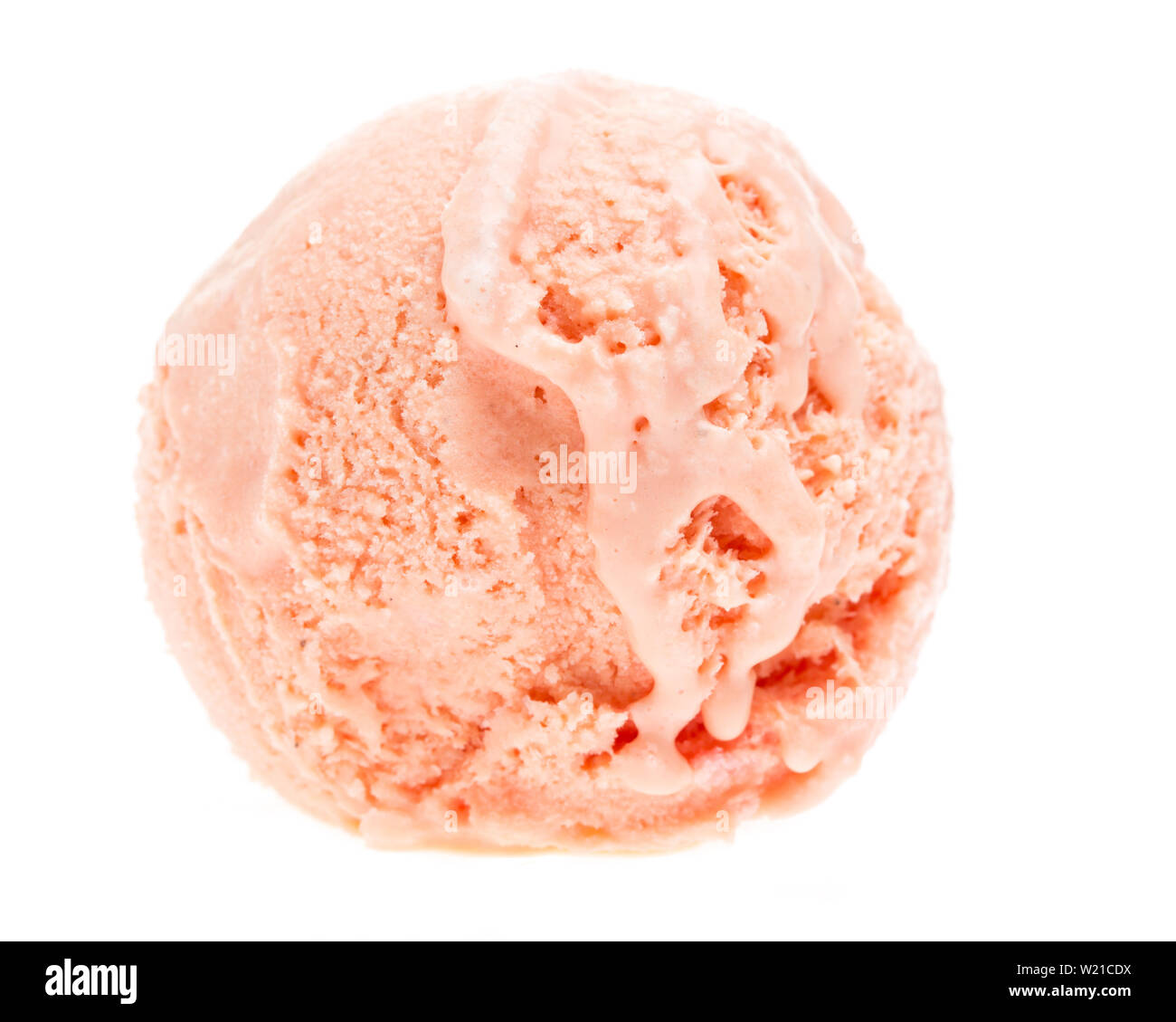 Ein bullet Blutorange Eis - Ansicht von oben auf weißem Hintergrund Stockfoto