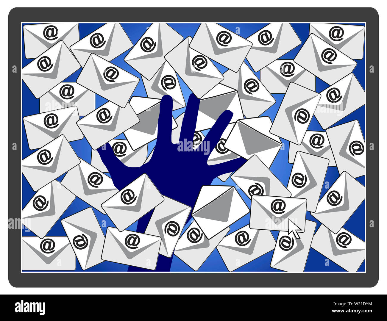 Konzept Zeichen der unberechtigte Zugriff auf e-mail Konto vertrauliche Informationen stehlen Stockfoto