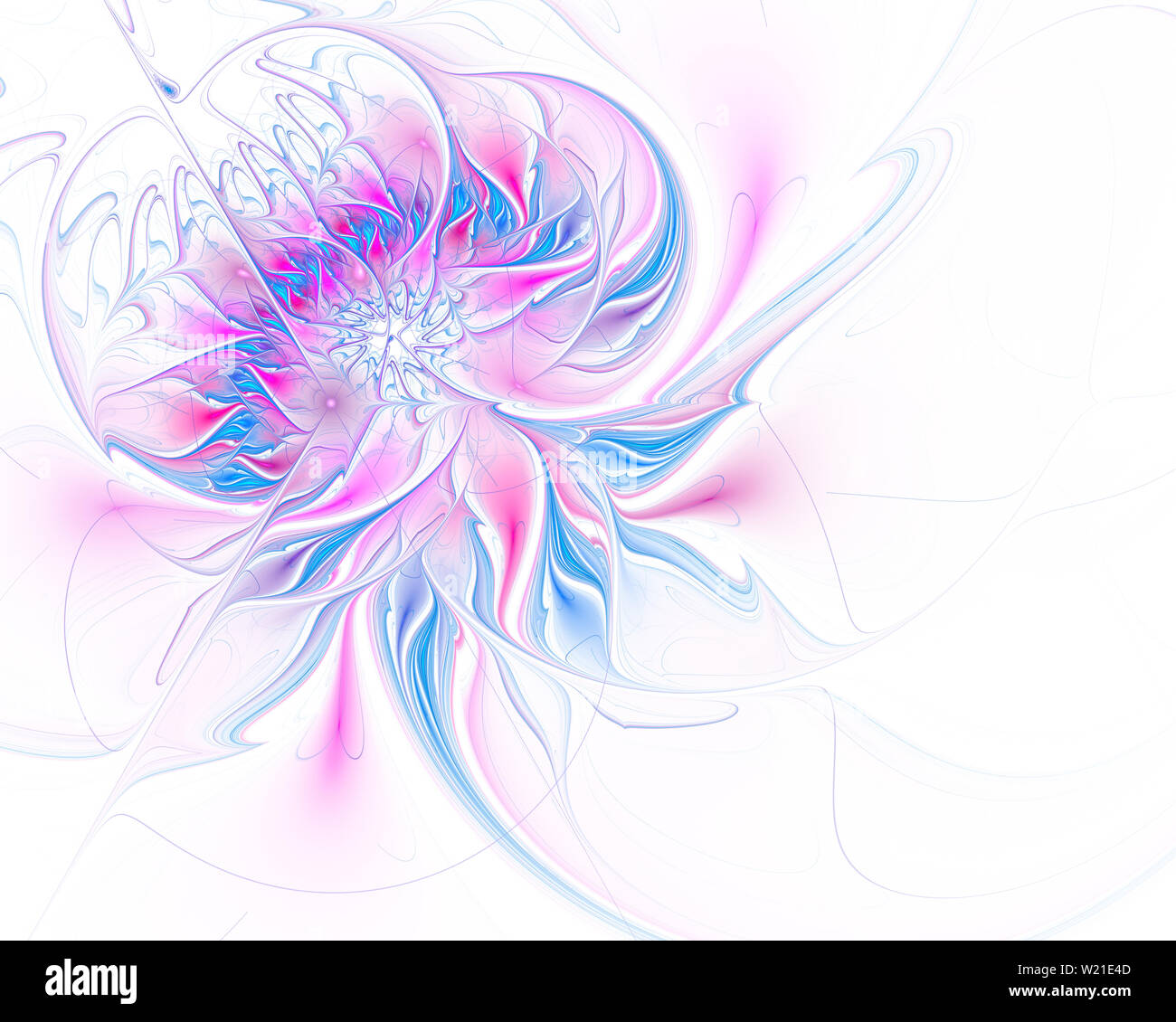 Fractal Abbildung: Heller Hintergrund mit floralen Ornament. Kreative Element für Design. Fraktale Blume von mathematischen Algorithmus erzeugt. Digitale artwor Stockfoto