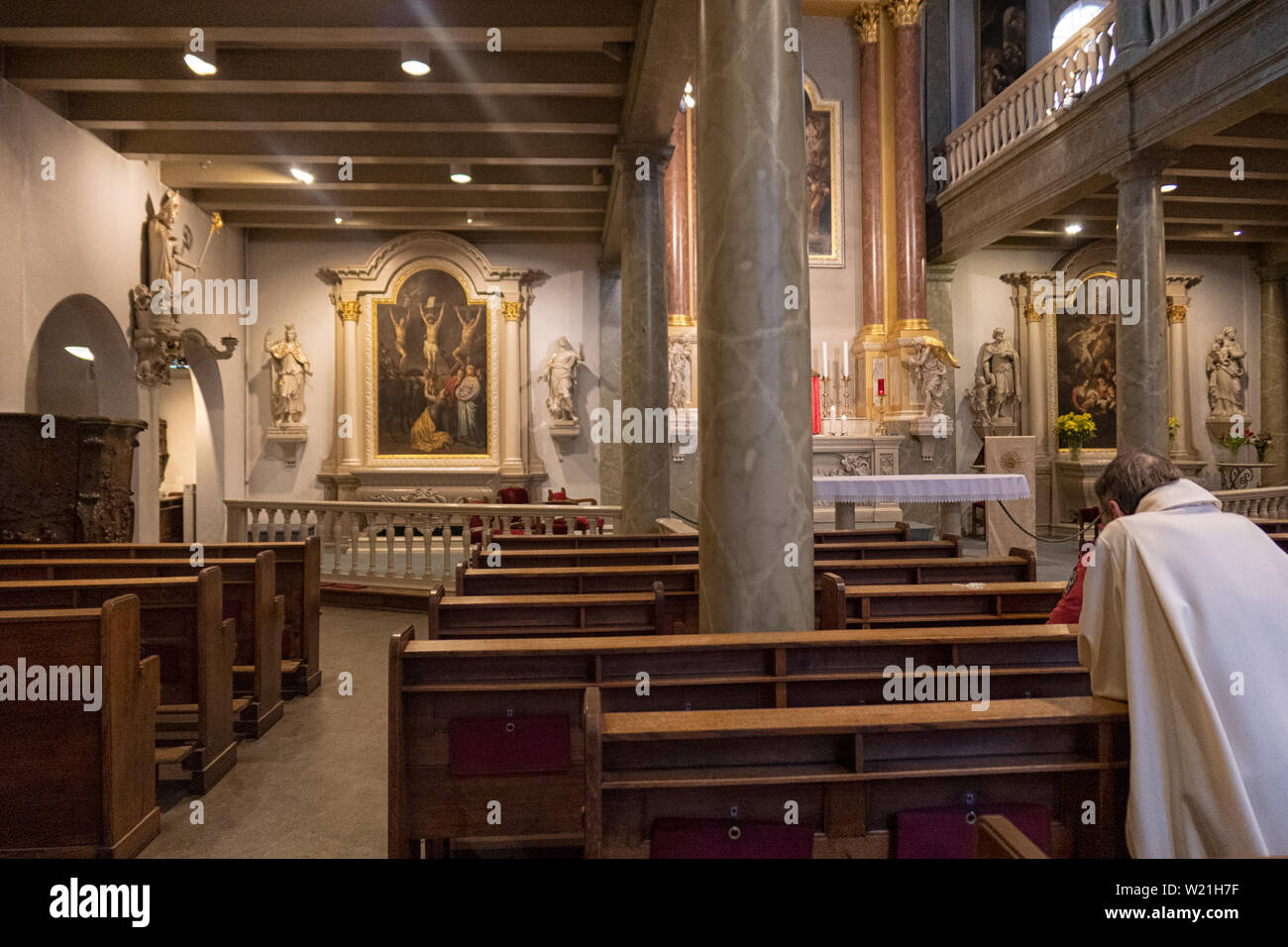 Im Inneren des Begijnhof Kapelle, Saint John und Saint Ursula gewidmet; eine römisch-katholische Kapelle, die von der Kongregation vom Heiligsten Sakrament, in Th Stockfoto