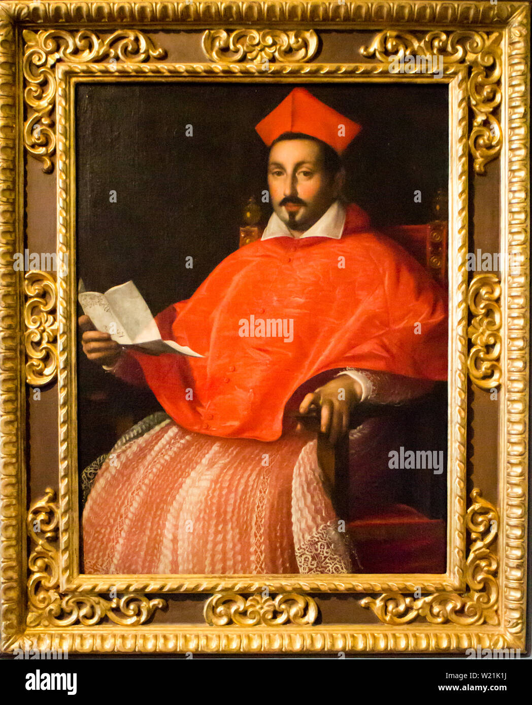 Musée Fesch Ajaccio: Portrait du Kardinal Scipione Borghèse von Ottavio Leoni (1578-1630) Stockfoto