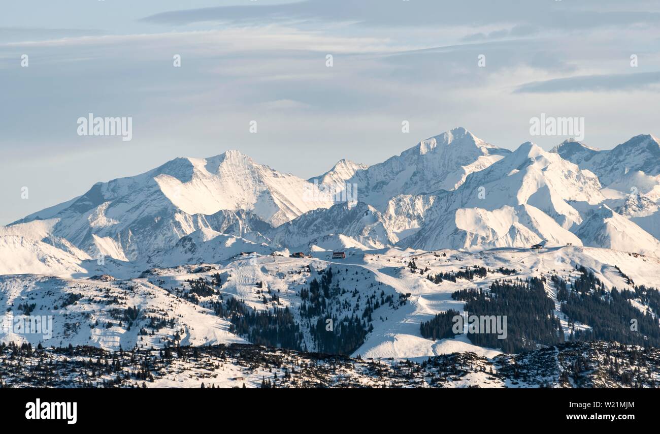 Kitzbühler Alpen, Skigebiet Kirchberg, Tirol, Österreich Stockfoto