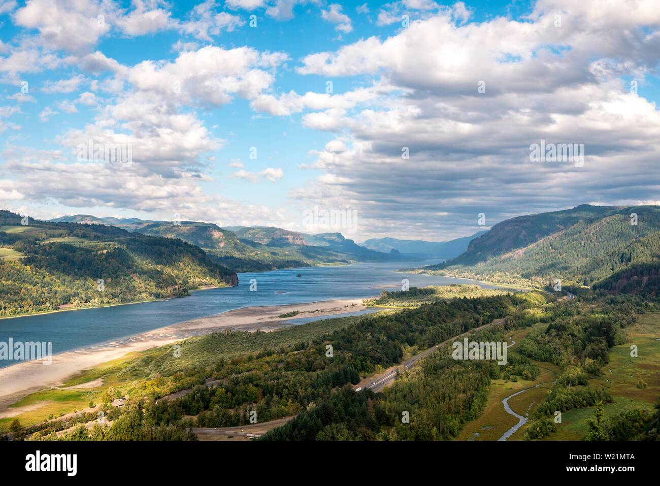 Blick auf den Columbia River von Vista Haus, in der Nähe von Portland, Oregon, USA Stockfoto