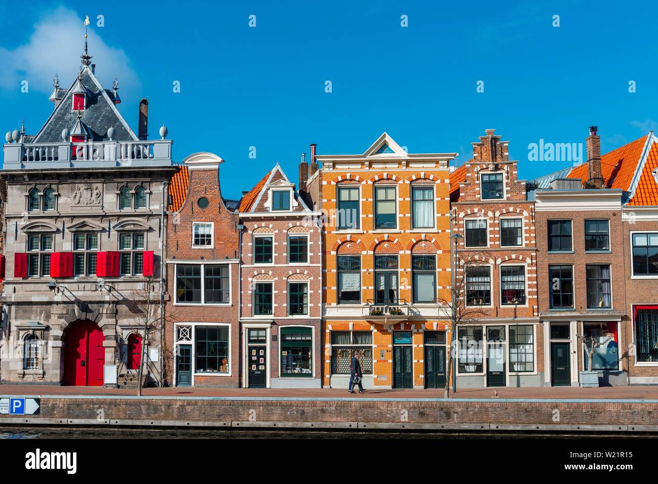 Historische Häuserzeile, Haarlem, Provinz Nord Holland, Holland, Niederlande Stockfoto