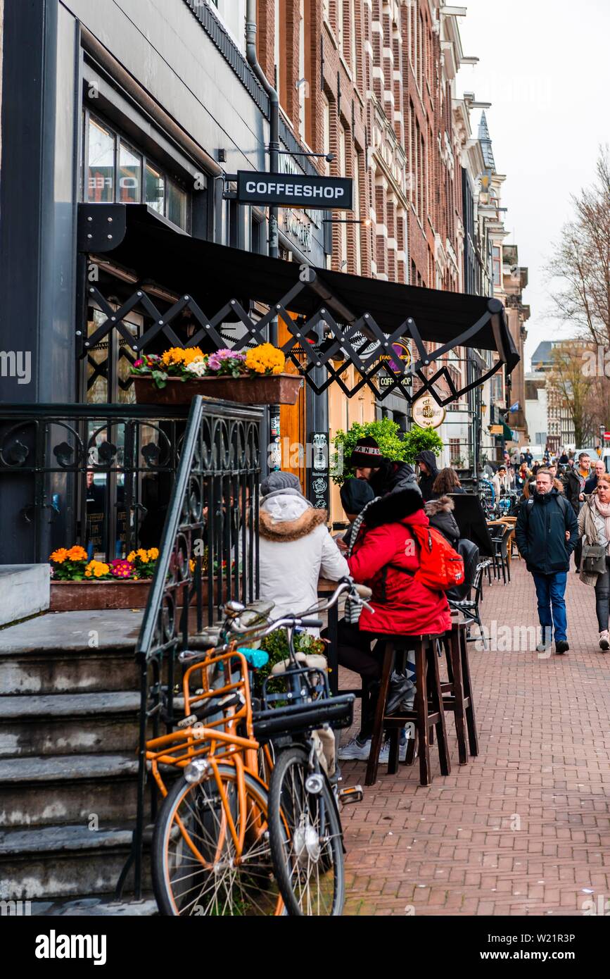 Coffeeshop, Amsterdam, Nordholland, Niederlande Stockfoto