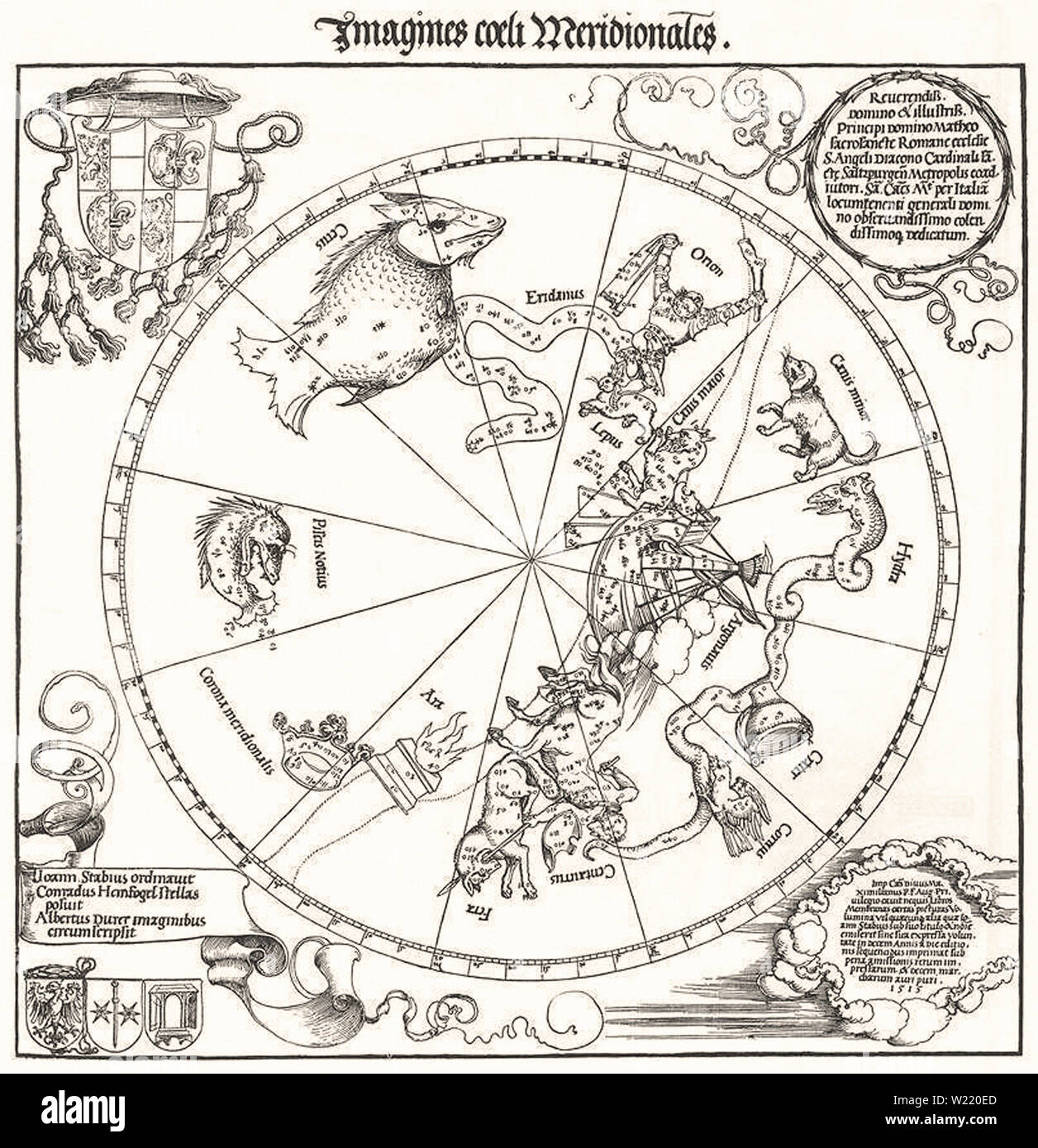 Albrecht Dürer - südliche Hemisphäre Himmelsglobus 1515 Stockfoto