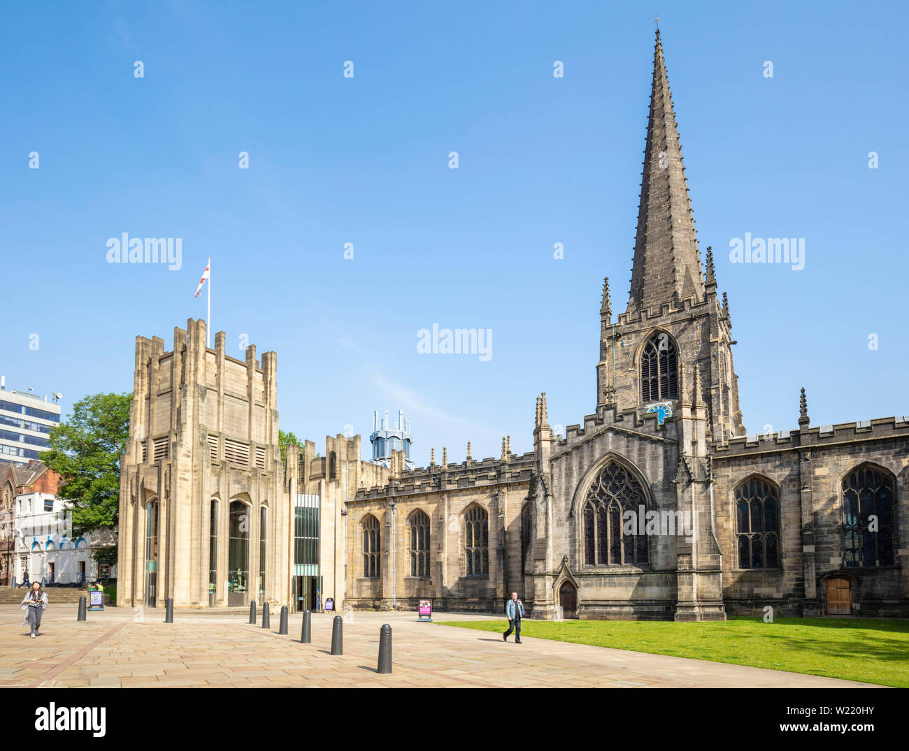 Kathedrale von Sheffield Kirche St. Peter und Paul Kirche street Sheffield South Yorkshire England uk gb Europa Stockfoto