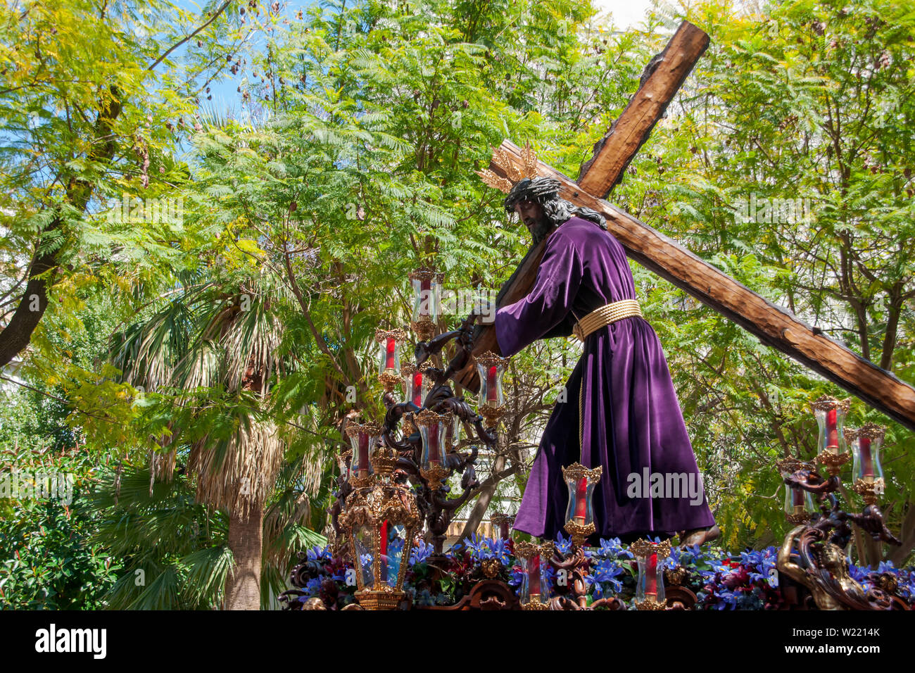Christus der Demut der Bruderschaft der Hügel, die Karwoche in Sevilla Stockfoto