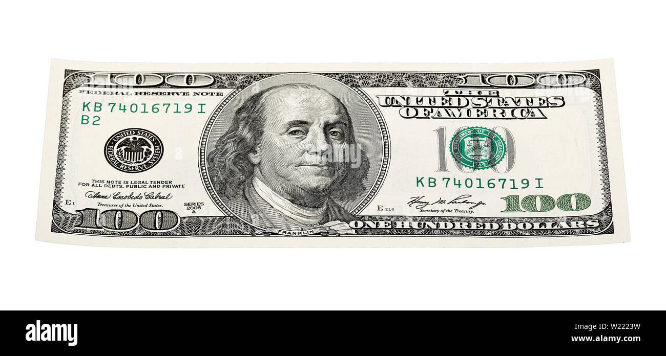 Gestapelt Foto von US-Dollar Bill, schräg gestellt. Stockfoto