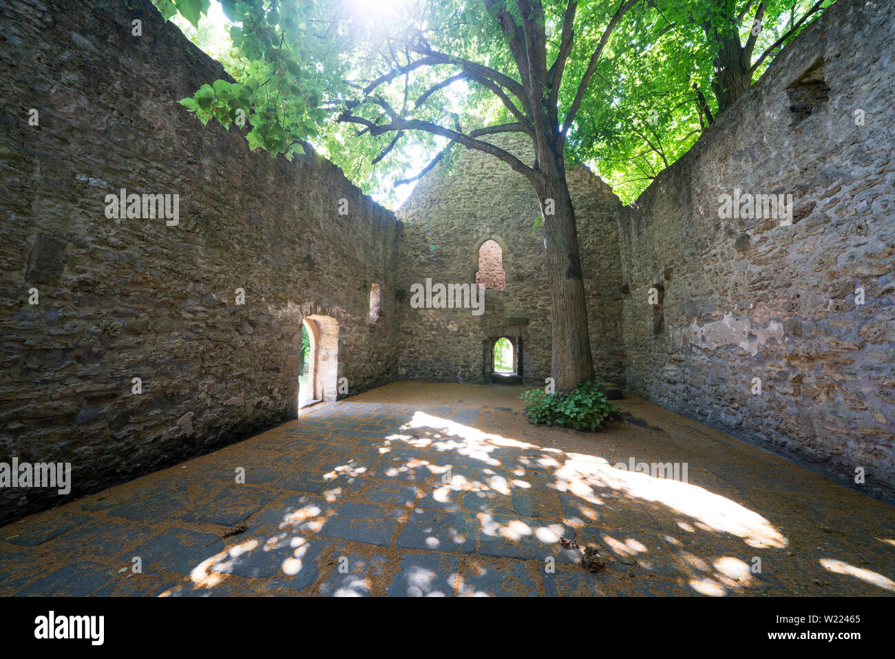 Ehemalige evangelische Pfarrkirche von Abterode, Werra-Meißner-Kreis, Hessen, Deutschland, Europa Stockfoto