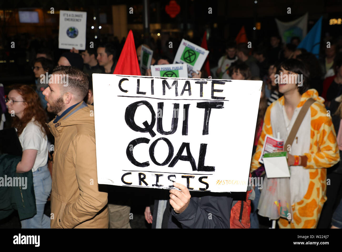 Sydney, Australien. 5. Juli 2019. Aussterben Rebellion Protest gegen Adani und der Carmichael Zeche. Credit: Richard Milnes/Alamy leben Nachrichten Stockfoto