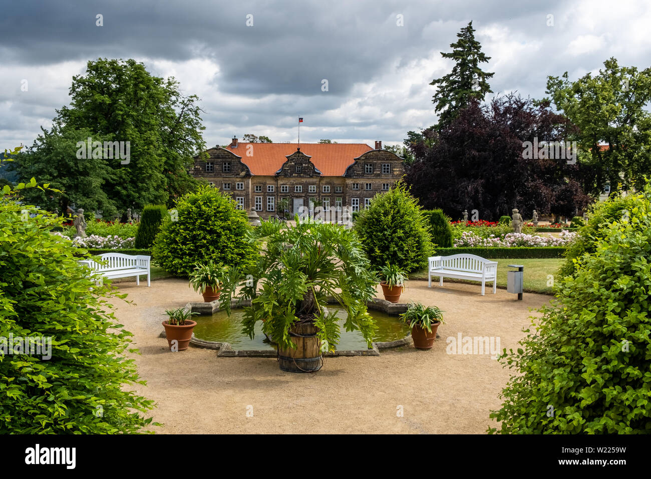 Schlosspark Blankenburg im Harz Stockfoto