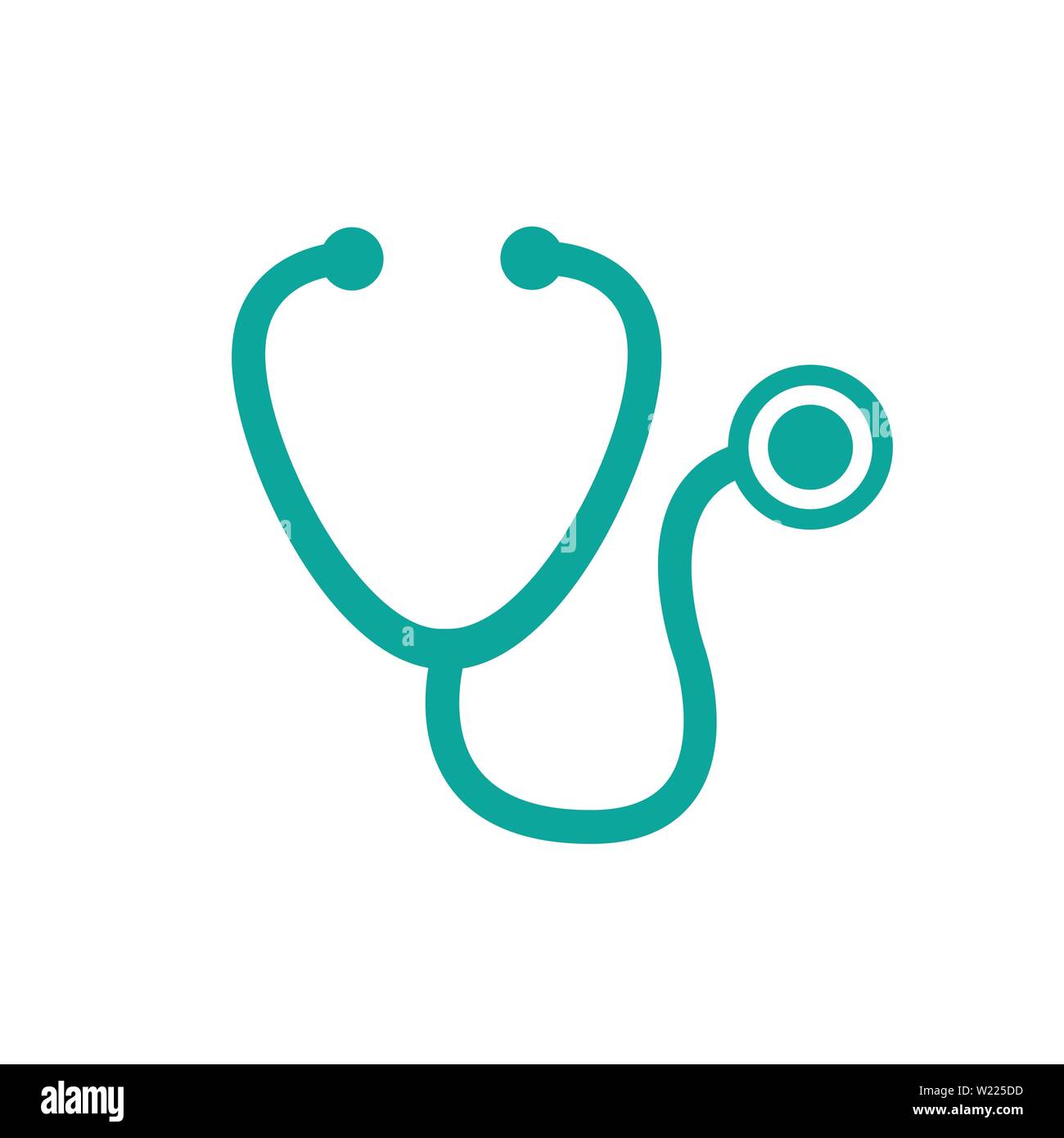 Stethoskop Symbol. Klinik Symbol. Kardiologie Piktogramm, Flachbild vektor Zeichen auf weißem Hintergrund. Einfachen Vektor Grafik für Grafik- und Webdesign d Stock Vektor