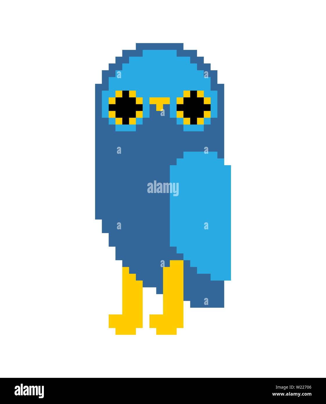 Eule pixel Art. Uhu 8 Bit. Pixelate Vogel Stock Vektor