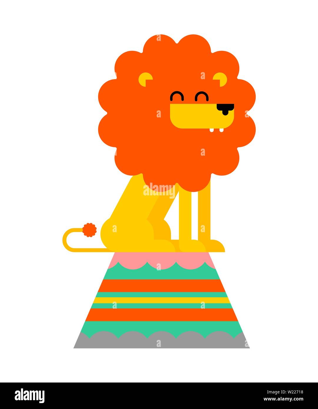 Lion auf Zirkus stehen. Zirkus Leo Cartoon. Vector Illustration Stock ...