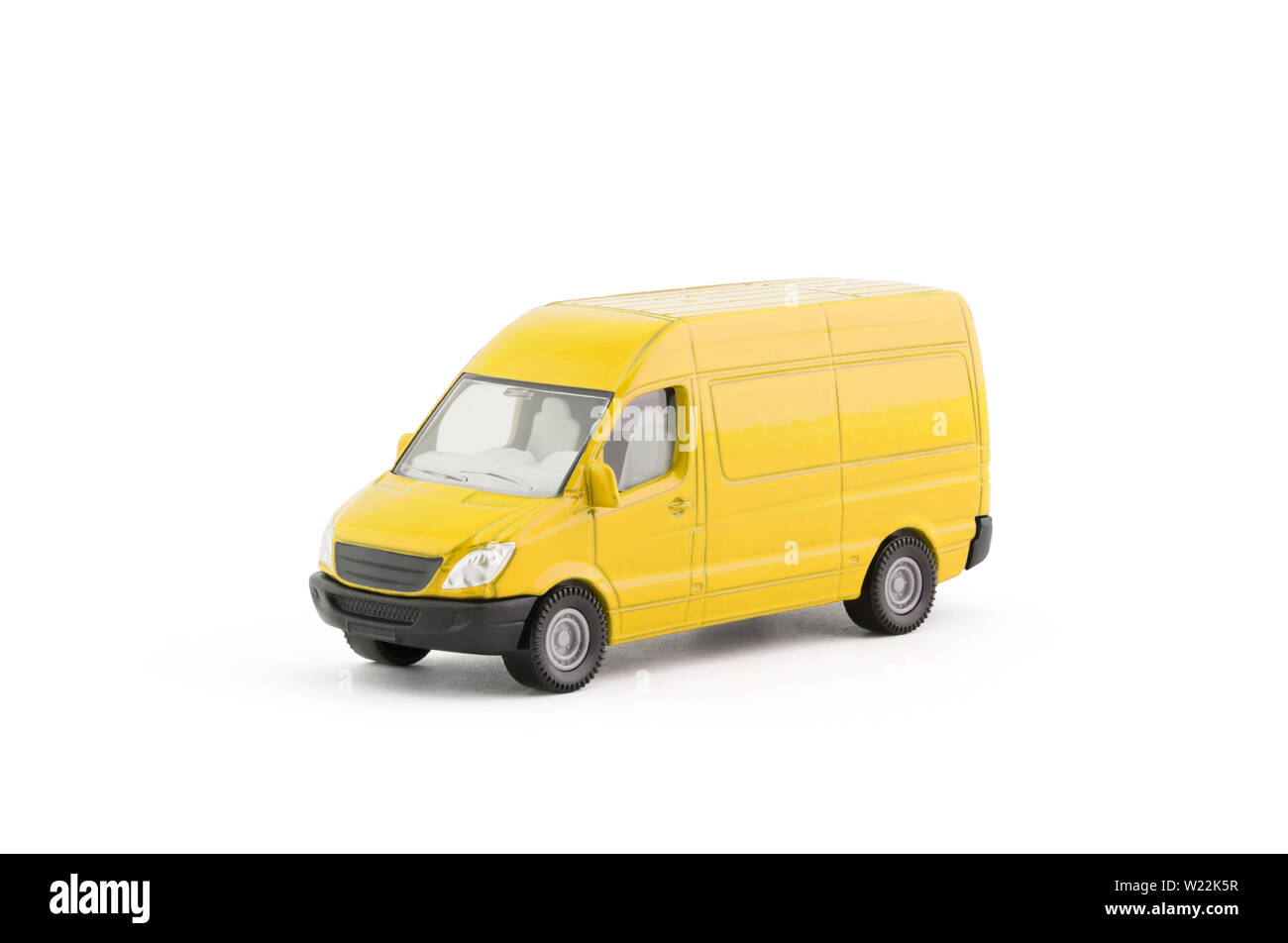 Transport gelb van Auto auf weißem Hintergrund Stockfoto