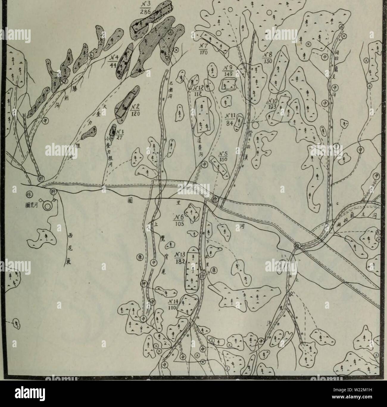 Archiv Bild von Seite 24 der da Xing ein Ling sen. da Xing ein Ling sen Lin Zi Yuan diao Cha bao Gao daxinglingsenlin 06 tezh Jahr: 1955 Stockfoto