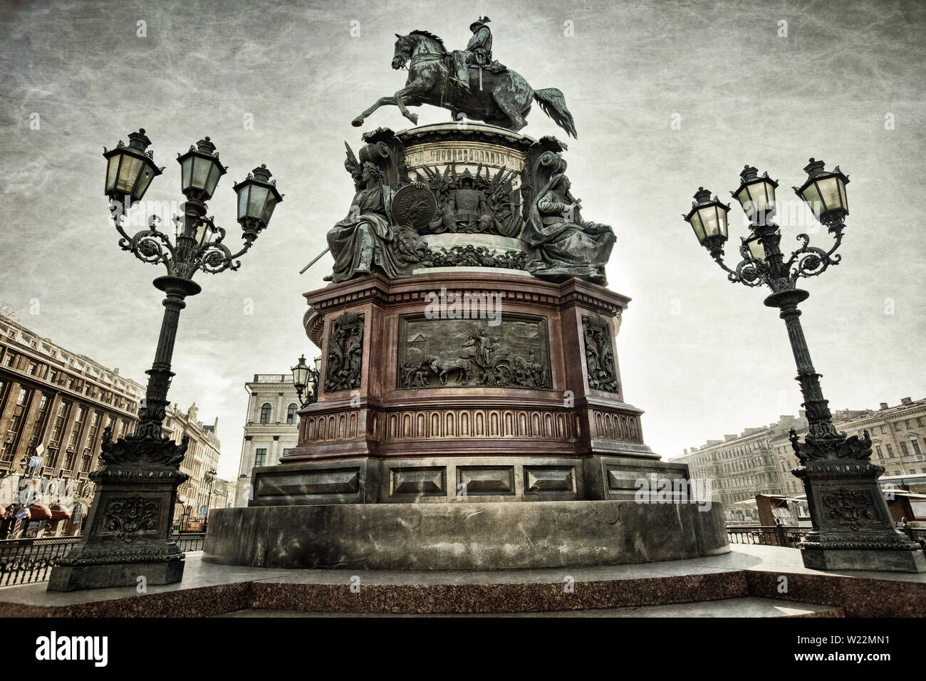 Denkmal Nicolas I. St. Petersburg zu Kaiser. Russland Stockfoto