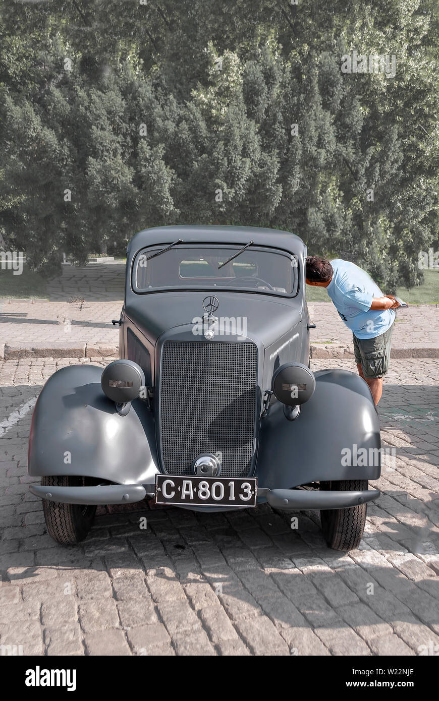 Retro Autos; Retro Auto Parade; Stockfoto
