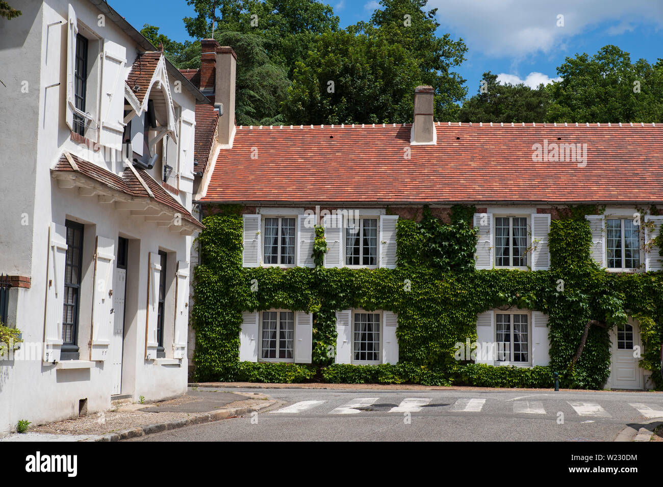Detail eines alten Hauses in der chevreuse Valley in der Nähe von Paris in Frankreich Stockfoto