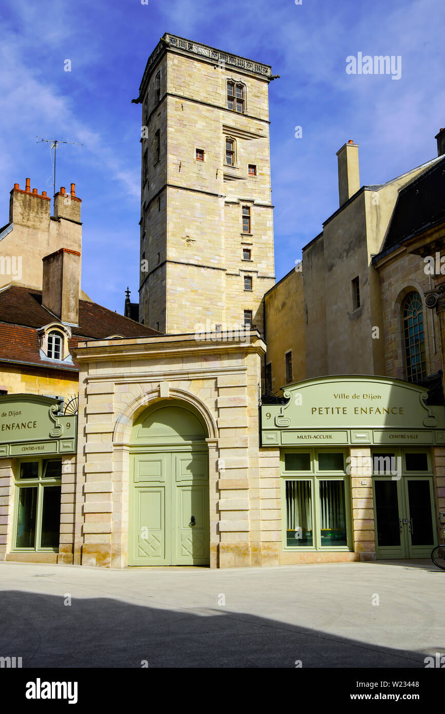 Philipp der Gute Tower im Palast der Herzöge von Burgund, Departement Côte-d'Or, Burgund, Frankreich. Stockfoto