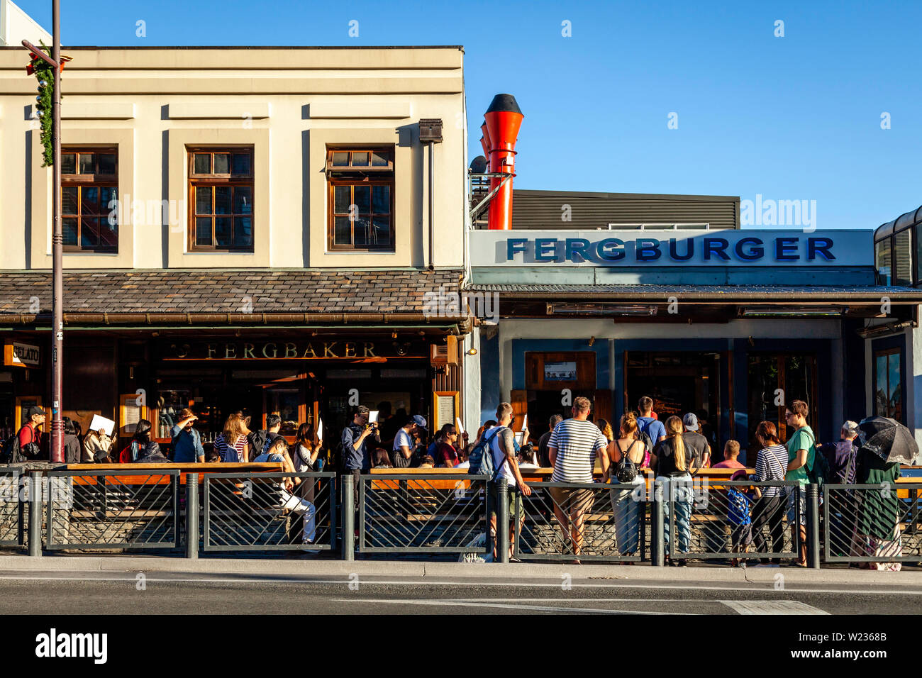 Fergburger Burger Joint, Queenstown, Otago, Südinsel, Neuseeland Stockfoto