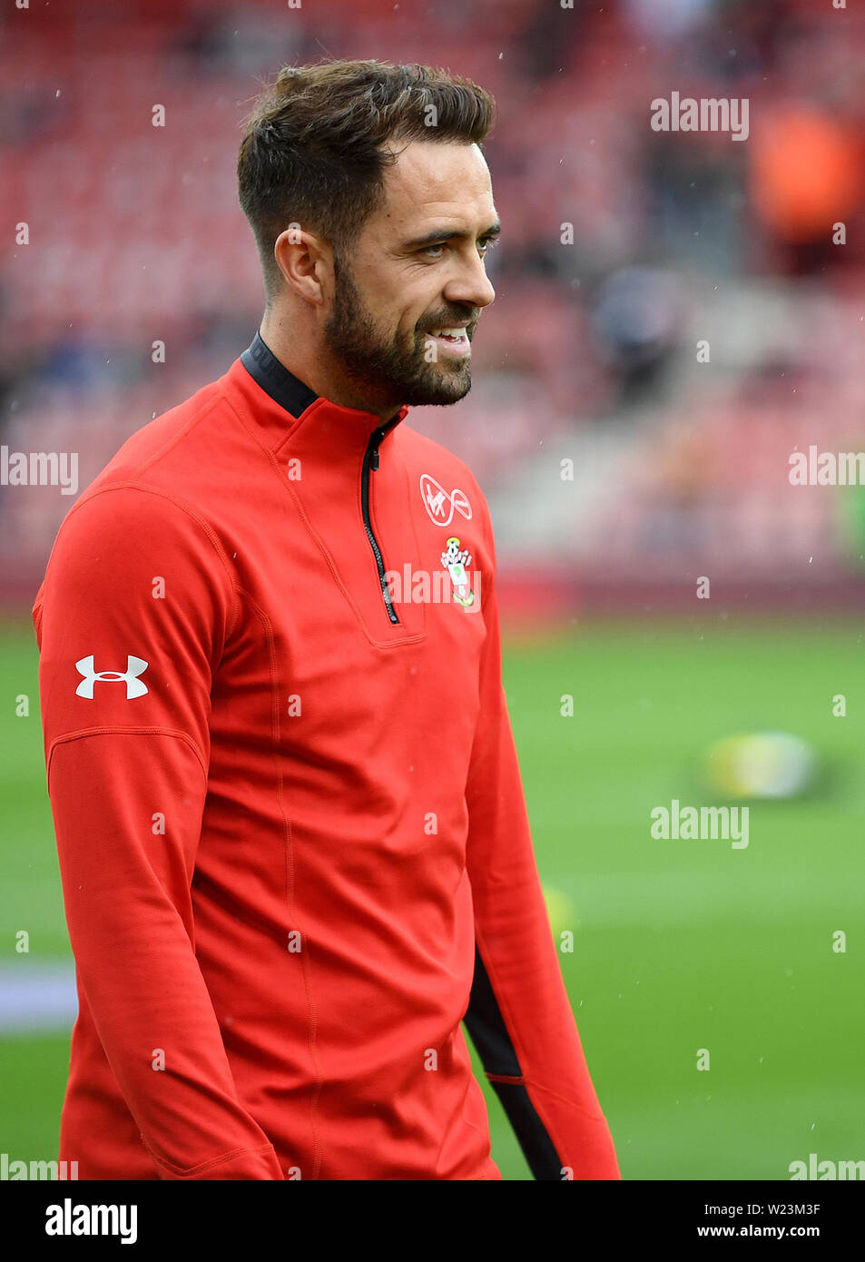 Danny Ings erwärmt von Southampton - Southampton v Burnley, Premier League, die St. Mary's Stadium, Southampton - 12. August 2018 Stockfoto