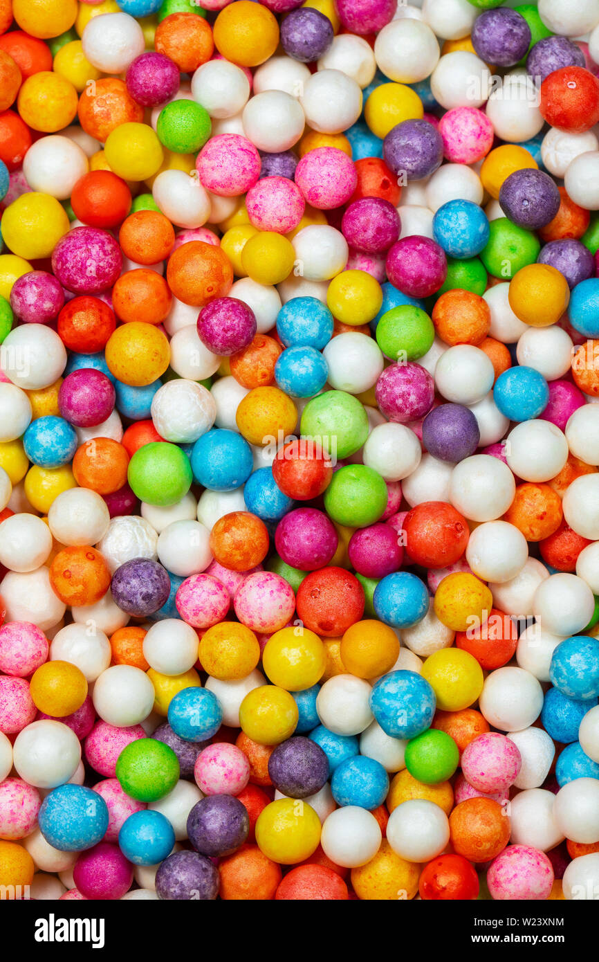 Bunte hellen Hintergrund, bunte Kugeln. Süße schönen Hintergrund candy Stockfoto