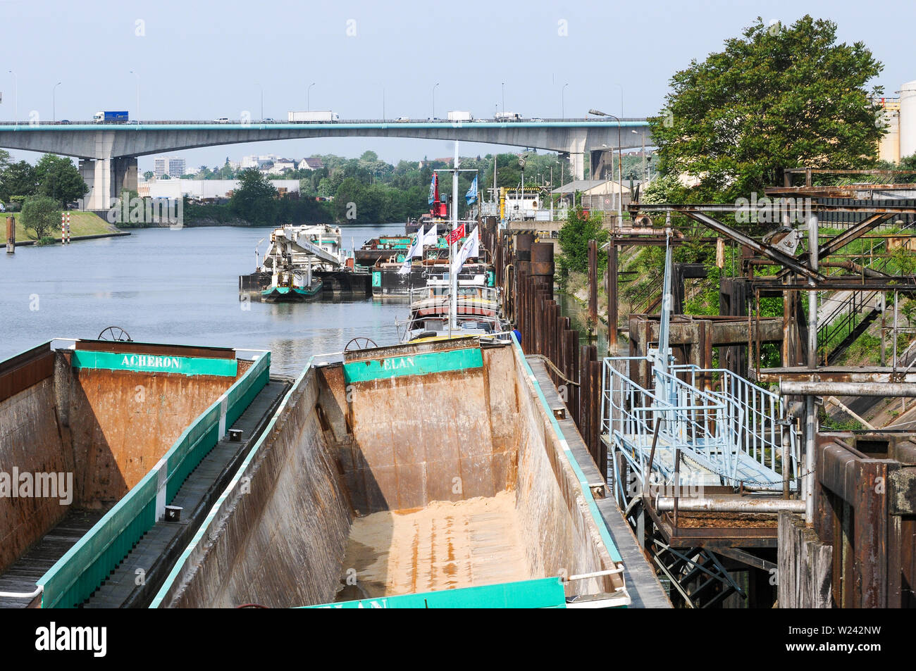 Gennevilliers Hafen, Hauts-de-Seine, Île-de-France, Frankreich Stockfoto