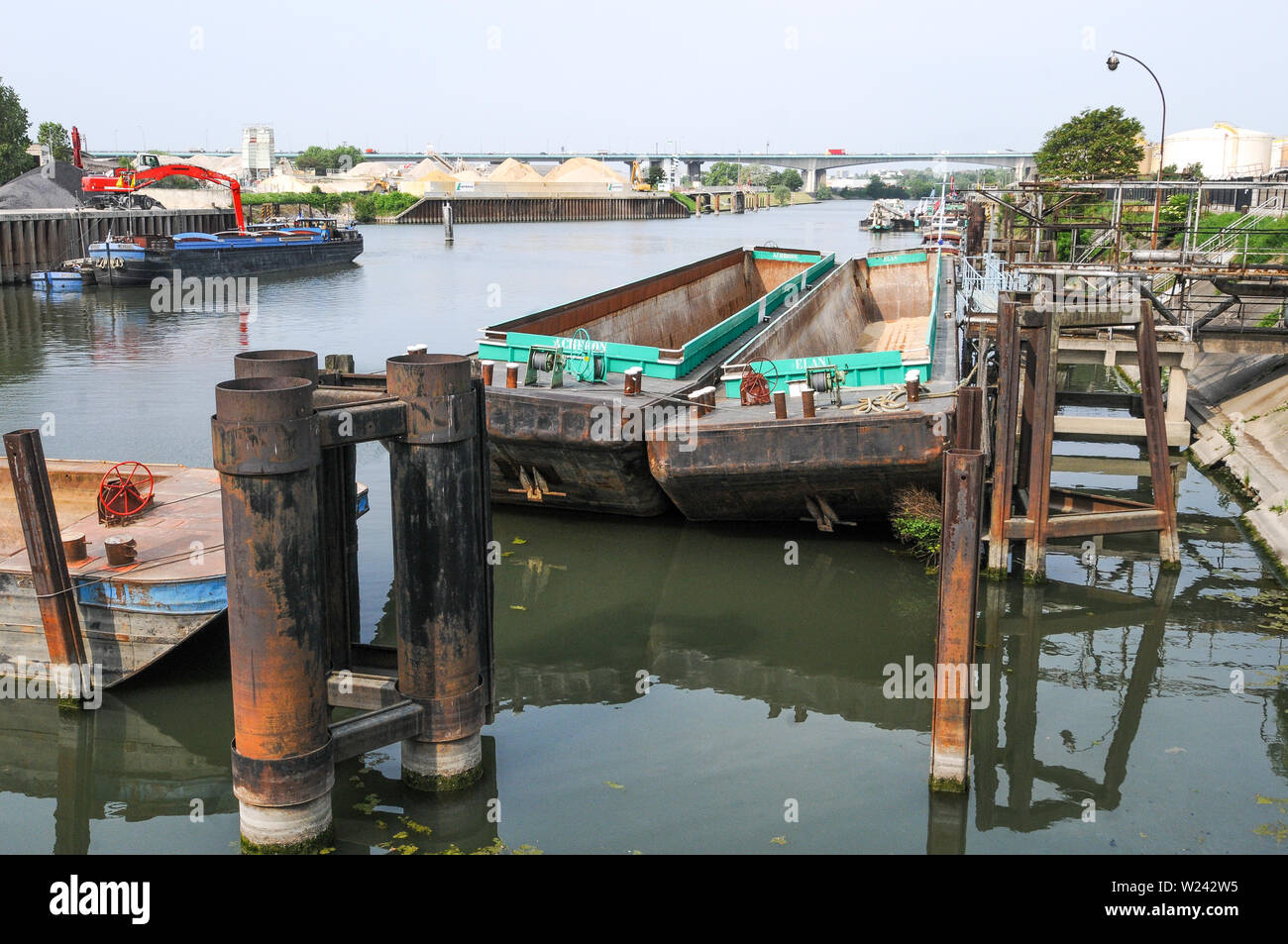 Genevilliers Hafen, Hauts-de-Seine, Île-de-France, Frankreich Stockfoto